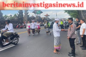 Kapolres AKBP Teguh Priyo Wasono Pantau Arus Lalin di Hari Raya Galungan