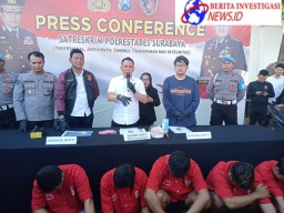 Unit Resmob Polrestabes Surabaya, Berhasil Amankan 5 Pelaku Pembobolan Gudang di Lebak Rejo