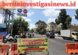 Satlantas Polres Badung Rekayasa Arus Lalin Arahkan ke Depan Terminal