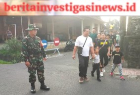 Babinsa Bitera Amankan Jalan Santai HUT ke-51 ST Yoana Werdhi