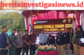 Polsek Dentim Laksanakan Pengamanan Serah Terima Bendera Partai Politik Kirab Pemilu 2024