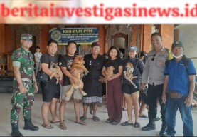Serma I Dewa Gede Agus Sastrawan Bersama Bhabinkamtibmas Atensi Vaksinasi Rabies