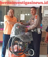Aksi Mulia Kanit Lantas Polsek Dentim Sumbang Kursi Roda