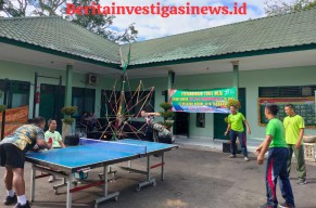 Kodim Tabanan Gelar Turnamen Tenis Meja Antar Jajaran Sambut HUT RI ke-78