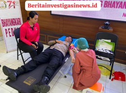 Kapolres Jembrana Turut Serta Donor Darah Pada Bakti Kesehatan