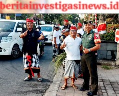 Pastikan Aman Babinsa Atensi Rangakaian Puja Wali Pura Taman Pule