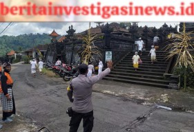 Pawas Polsek Pekutatan Pantau Pengamanan Hari Raya Kuningan