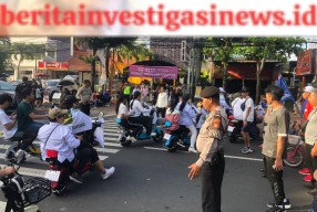 Pelayanan Pengamanan Polsek Dentim di Hari Terakhir Kirab Bendera Pemilu 2024