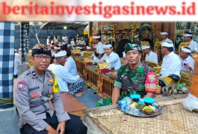 Babinsa-Bhabinkamtibmas Atensi Kunjungan Anggota DPR RI di Pura Pucak Sari