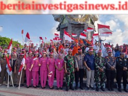 Semarak dan Meriah Kirab Bendera Merah Putih di Kawasan Pelabuhan Benoa