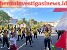 Olahraga, Puluhan Personil Polres Kawban Melaksanakan Senam Aerobix
