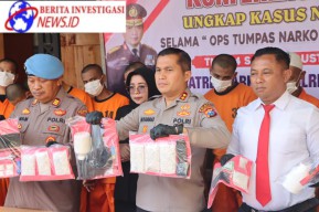 Konferensi Pers Operasi Tumpas Narkoba Semeru 2023, Kapolres : Hasil Ungkap Kasus Sabu Masih Mendominasi