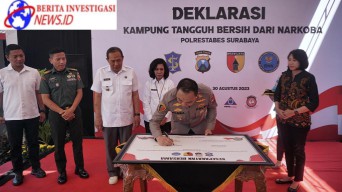 Wujudkan Kampung Bebas Narkoba Satresnarkoba Polrestabes Resmikan Posko Kampung Tangguh Bersih Narkoba di Eks Lokalisasi Doly