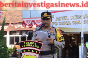 Apel Kesiapan Ops Bina Waspada Agung 2023 Dipimpin Kapolres Jembrana