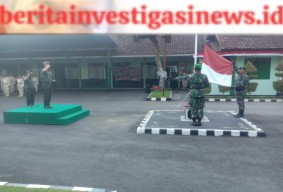 Pelihara Kedisiplinan Anggota, Dandim Gianyar Pimpin Upacara Pengibaran Bendera Merah Putih