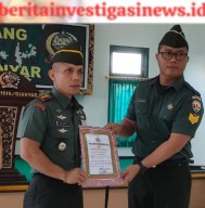 Dandim Gianyar Pimpin Acara Tradisi Korp Raport Pelepasan Pindah Satuan Anggota Makodim