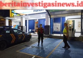 Sambangi Kantor Perbankan, Blue Light Patrol Polsek Kutsel Ingatkan Petugas Sekurity Selalu Waspada