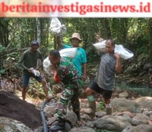 Gotong Royong Pembuatan Bak Penampungan Air, Babinsa Atasi Kesulitan Masyarakat
