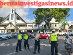 Ibadah Umat Kristiani Mendapat Pengamanan dari Polres Kawban Ngurah Rai