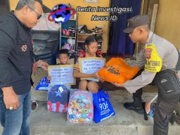 Bhabinkamtibmas Salurkan Sembako dan Santunan dari Yayasan PYP