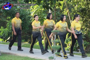 Polres Jembrana Olahraga Bersama, Jaga Kebugaran dan Kesehatan Personil