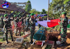Kodim 1616 Gianyar Upacarakan Secara Militer Jenazah Almarhum Mayor Inf (P) Sukendy Santoso