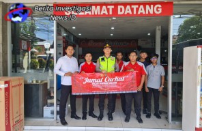 Polsek Densel Sambangi Toko Sanur Elektronik Sampaikan Pesan Kamtibmas