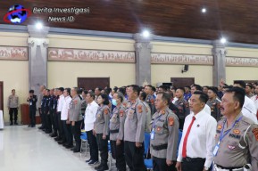 Ratusan Personil Polda Bali Ikuti Latpraops Mantap Brata Agung Amankan Tahapan Pemilu