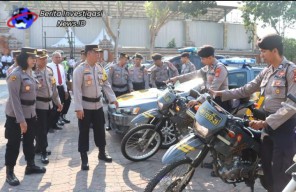 Jelang Pengamanan Pemilu 2024 Polresta Denpasar Laksanakan Apel Gelar Pasukan