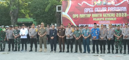 Apel Gelar Pasukan Ops Mantap Brata Semeru 2023-2024 Polresta Sidoarjo Dalam Rangka Pengamanan Pemilu 2024