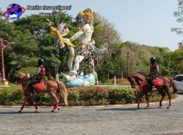 Patroli Berkuda Amankan Pelaksanaan AALCO di Nusa Dua Bali