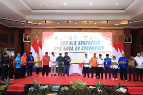 Forkopimda Surabaya dan Peserta Pemilu Gelar Deklarasi Pemilu Damai