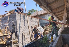 Atasi Kesulitan, Kodim Tabanan Kerjasama Dengan PUPR Tabanan Bangun RTLH