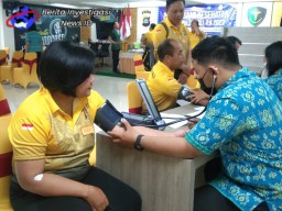 Puluhan Personil Polres Bandara Ngurah Rai Jalani Rikkes Berkala