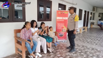 Minggu Kasih Bhabinkamtibmas Desa Kesiman Petilan Berdialog Bersama Anak Anak Gereja