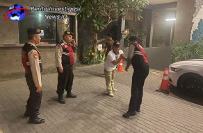 BLP Samapta Polsek Kuta Utara Ingatkan Security Jaga Kamtibmas
