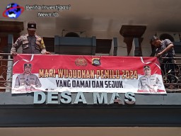 Pasang Spanduk Ajak Masyarakat Ciptakan Pemilu Damai