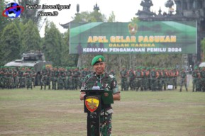 Kodam IX Udayana Laksanakan Apel Gelar Pasukan Pengamanan dan Deklarasi Pemilu Damai