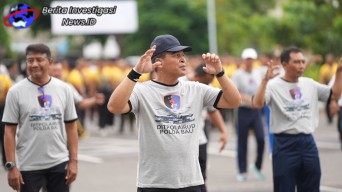 Jelang HUT Ke-73 Polairud, Kapolda Bali Hadiri Olahraga Bersama Instansi Kemaritiman dan Kedirgantaraan