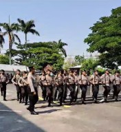 Latihan Pengendalian Massa Antisipasi Gangguan dalam Pentahapan Pemilu 2024