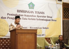 Wabup Subandi Berpesan Untuk Kuatkan Koordinasi dan Konsolidasi Pada Bintek Desa Pabean