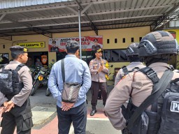 Polres Nganjuk Gelar Latihan Satgas Pengamanan Capres dan Cawapres