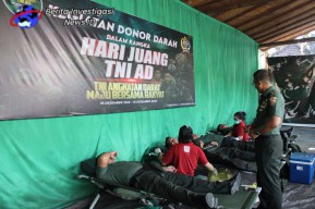 Donor Darah Kodim Tabanan sambut hari Juang Kartika TNI AD ke 78