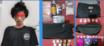 Polres Kediri Kota Berehasil Amankan Dua Orang Diduga Pengedar Narkoba, Sabu87,88 gram Disita