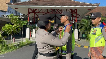 Kapolres Bandara Ngurah Rai Pimpin Apel Gelar Pasukan OLA 2023