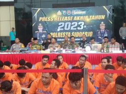Polresta Sidoarjo Gelar Anev dan Musnahkan Berbagai Jenis Barang Bukti Tindak Kejahatan Selama 1 Tahun