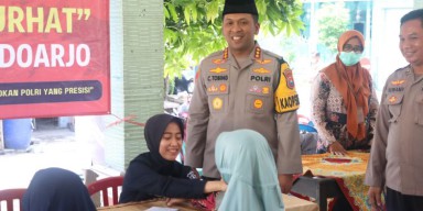 Kapolresta Sidoarjo Sampaikan Pesan Kamtibmas Pada Warga Kalisampurno Tanggulangin