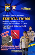 Ini Pesan Kapolres Bangkalan : Hilangkan Budaya Membawa Senjata Tajam Tanpa Ijin, Bisa Dipidana Hukuman Penjara 10 Tahun