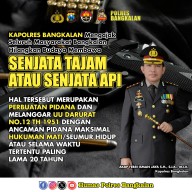 Dalam Rangka Harkamtibmas, Polres Bangkalan Tegaskan Larangan Bawa Sajam dan Senpi