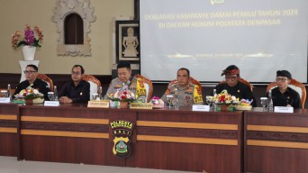 Deklarasi Kampanye Damai Pemilu 2024 di Daerah Hukum Polresta Denpasar 